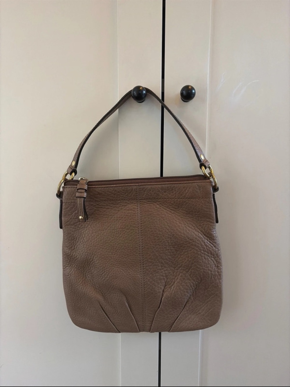 Taupe Leather Vintage Coach Bag